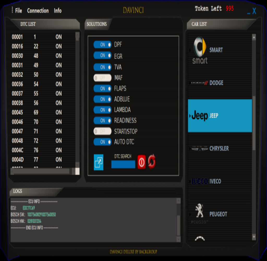 DAVINCI DELUXE v1.035 – LO STRUMENTO DEFINITIVO PER LA REGOLAZIONE DELLA CENTRALINA